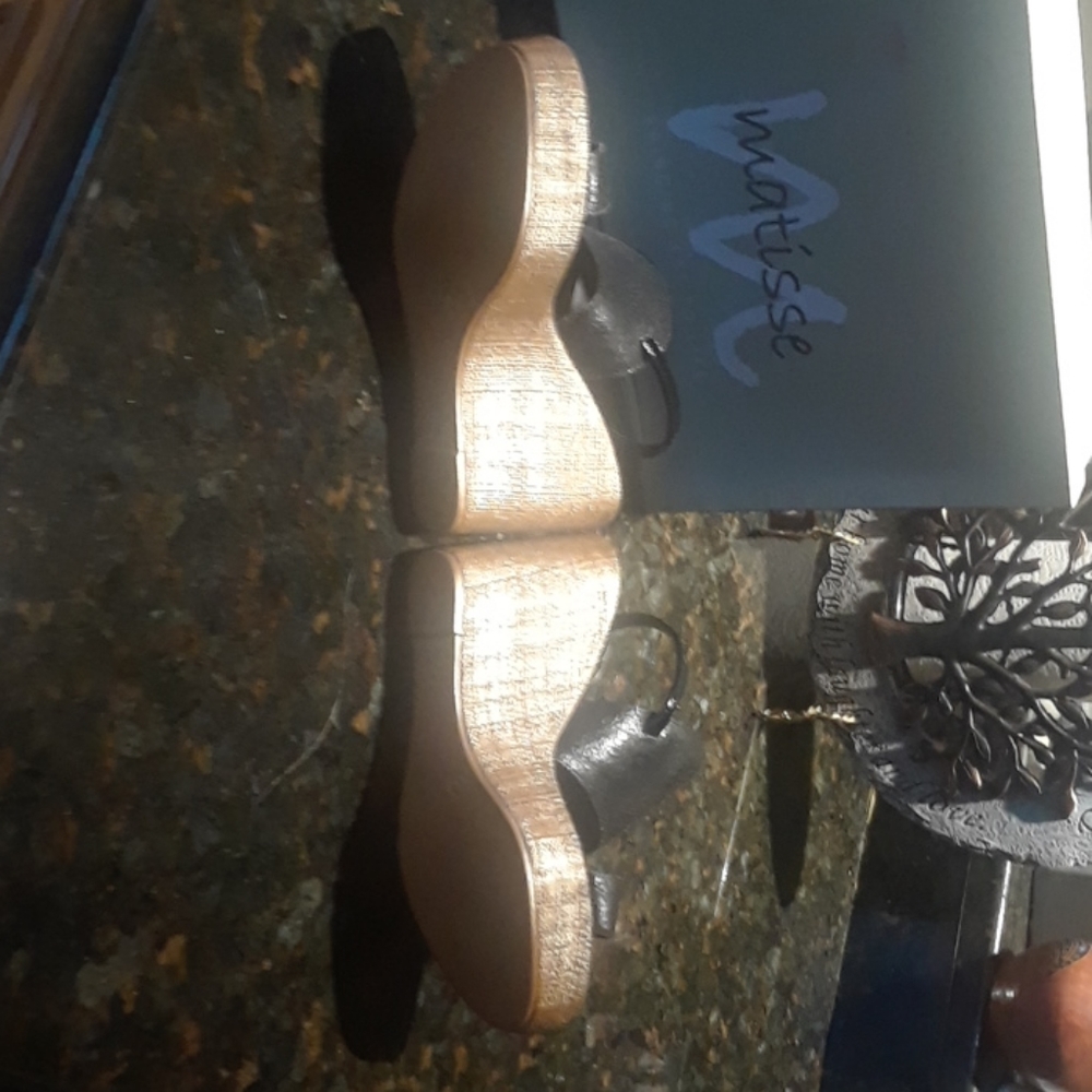 Matisse Dante, black leather platform sand… - Picture 2 of 7